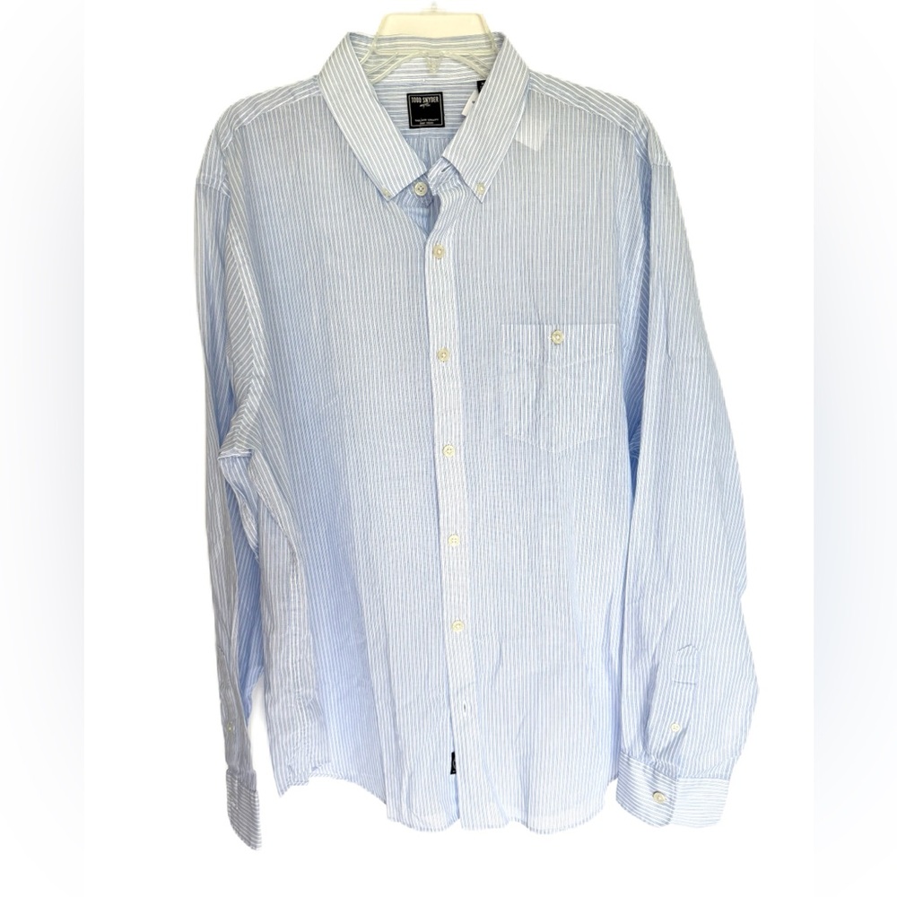 Todd Snyder Summerweight Pinstripe Shirt Light Blue Size XXL NWT 100% Cotton
